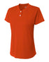 A4 Womens 2-Button Tek Henley (NW3143), Color 'Athletic Orange'